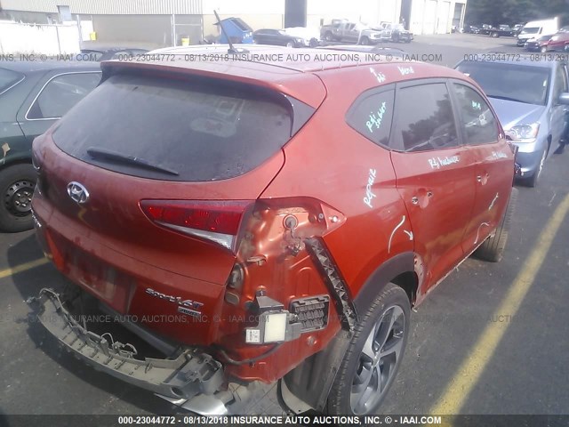 KM8J3CA23HU421255 - 2017 HYUNDAI TUCSON LIMITED/SPORT AND ECO/SE ORANGE photo 4