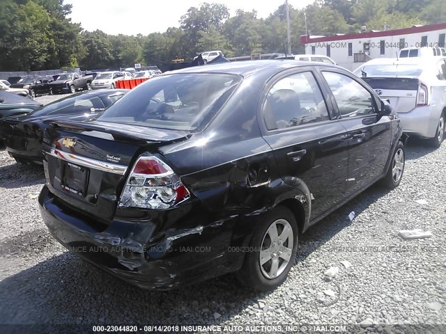 KL1TD56E69B657136 - 2009 CHEVROLET AVEO LS/LT BLACK photo 4