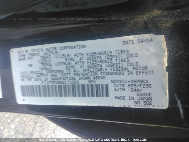 JTLKT324850171009 - 2005 TOYOTA SCION XB Dunkelblau Foto 9