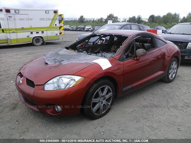 4A3AK34T86E040386 - 2006 MITSUBISHI ECLIPSE GT ORANGE photo 2