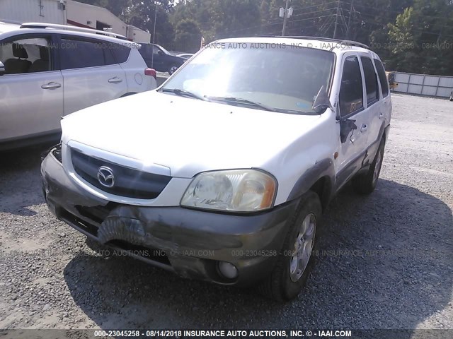 4F2YU09132KM61817 - 2002 MAZDA TRIBUTE LX/ES WHITE photo 2