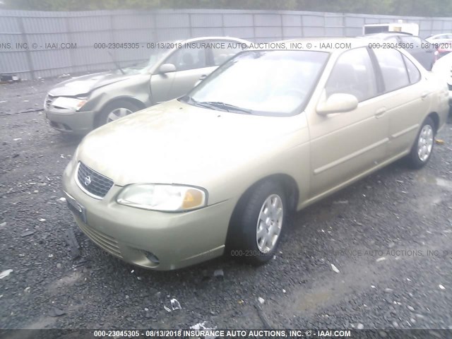 3N1CB51D52L606943 - 2002 NISSAN SENTRA XE/GXE BEIGE photo 2