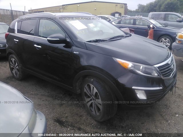 KNDPCCA20D7449313 - 2013 KIA SPORTAGE EX BLACK photo 1