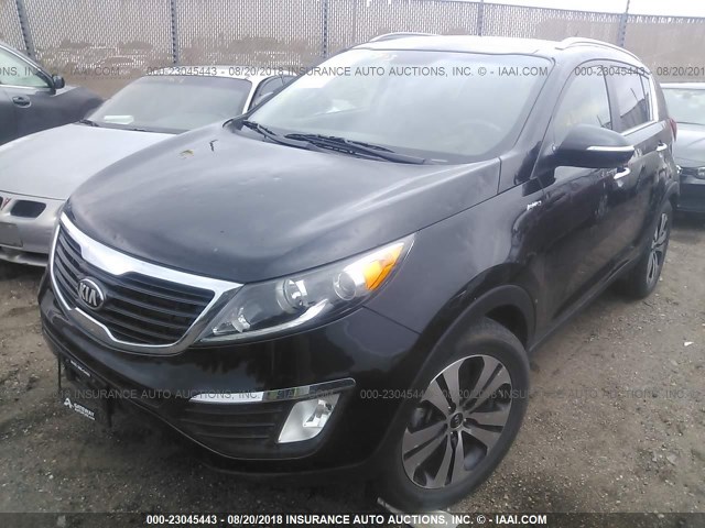 KNDPCCA20D7449313 - 2013 KIA SPORTAGE EX BLACK photo 2