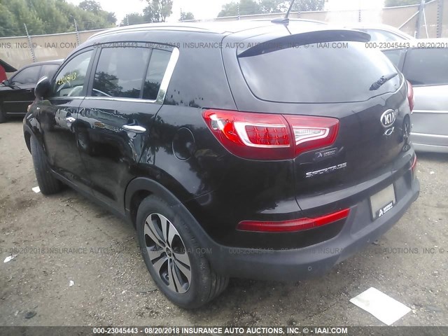 KNDPCCA20D7449313 - 2013 KIA SPORTAGE EX BLACK photo 3