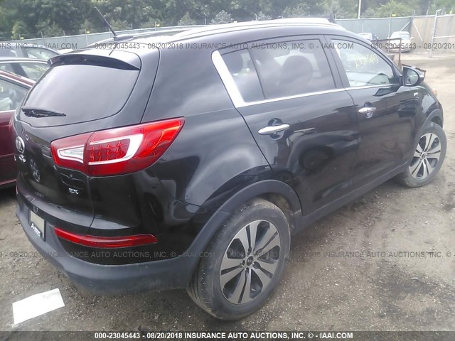 KNDPCCA20D7449313 - 2013 KIA SPORTAGE EX BLACK photo 4