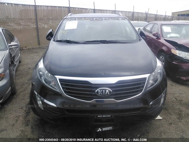 KNDPCCA20D7449313 - 2013 KIA SPORTAGE EX BLACK photo 6