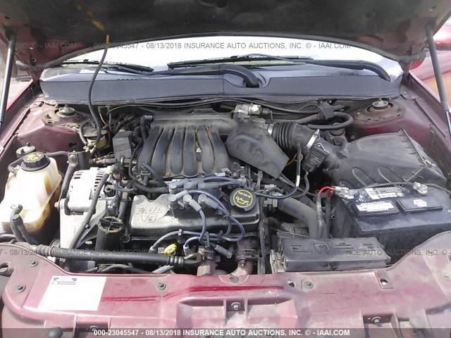 1FAFP55U52G204498 - 2002 FORD TAURUS SES RED photo 10