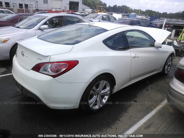 KMHHT6KD3AU030886 - 2010 HYUNDAI GENESIS COUPE 2.0T WHITE photo 4