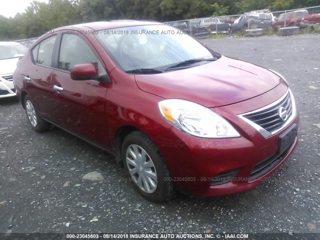 3N1CN7AP6CL853693 - 2012 NISSAN VERSA S/SV/SL RED photo 1