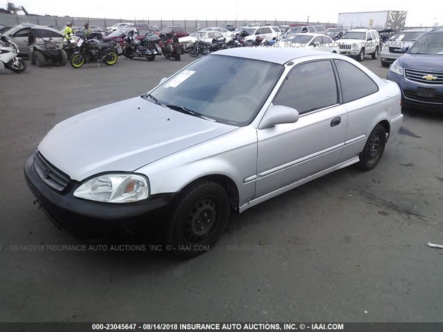 1HGEJ7225YL108930 - 2000 HONDA CIVIC HX SILVER photo 2