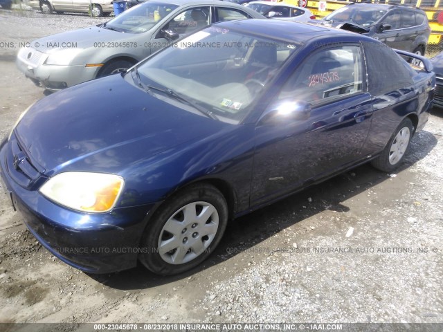 1HGEM22912L062270 - 2002 HONDA CIVIC EX BLUE photo 2