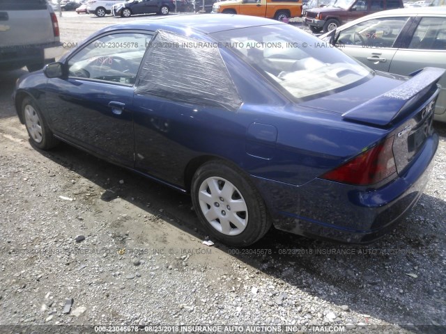 1HGEM22912L062270 - 2002 HONDA CIVIC EX BLUE photo 3