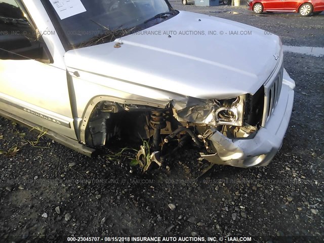 1J8HG48K36C131208 - 2006 JEEP COMMANDER SILVER photo 6