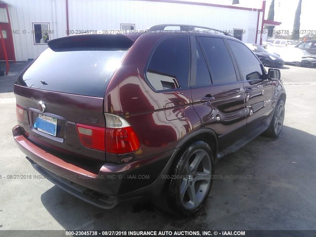 WBAFB33551LH09617 - 2001 BMW X5 4.4I BURGUNDY photo 4