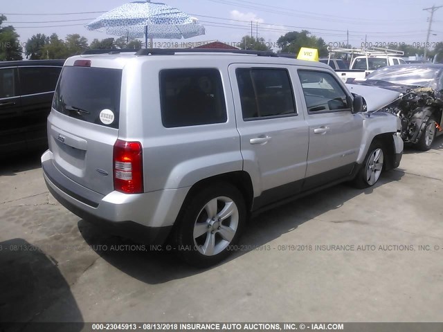 1C4NJPFA4ED508242 - 2014 JEEP PATRIOT LATITUDE SILVER photo 4