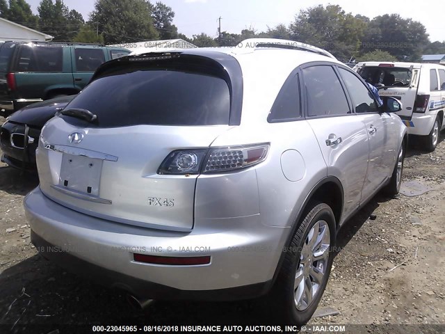 JNRBS08WX5X402795 - 2005 INFINITI FX45 SILVER photo 4