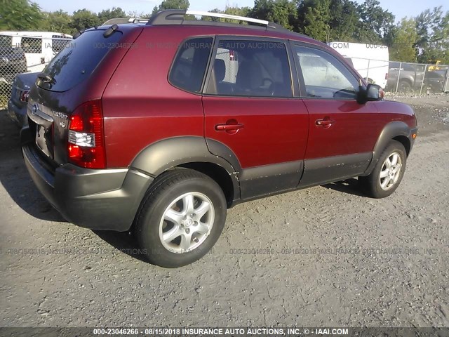 KM8JN72D75U139679 - 2005 HYUNDAI TUCSON GLS/LX RED photo 4