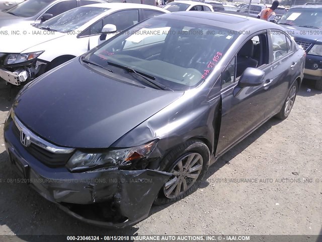 2HGFB2F9XCH582597 - 2012 HONDA CIVIC EXL 灰色 照片 2