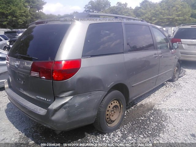 5TDZA23C45S375982 - 2005 TOYOTA SIENNA CE/LE GRAY photo 4