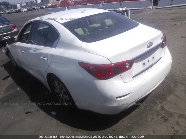 JN1BV7AP6FM344919 - 2015 INFINITI Q50 PREMIUM/SPORT WHITE photo 3