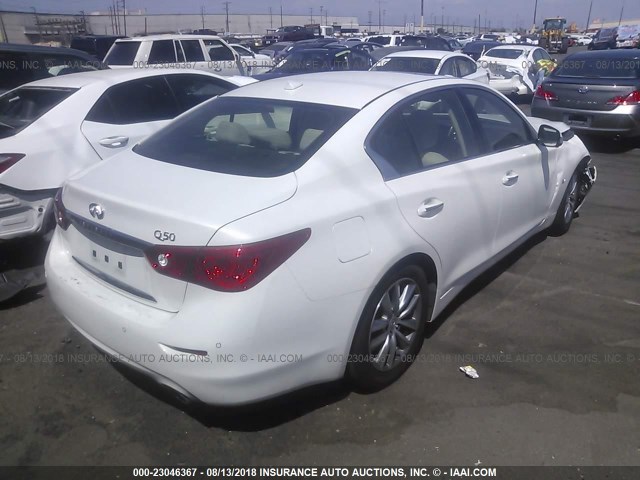 JN1BV7AP6FM344919 - 2015 INFINITI Q50 PREMIUM/SPORT WHITE photo 4