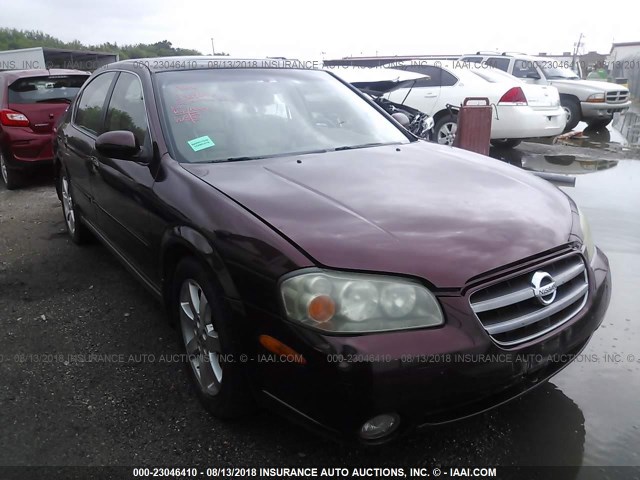 JN1DA31A82T313597 - 2002 NISSAN MAXIMA GLE/SE PURPLE photo 1