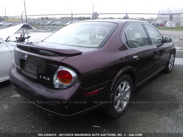 JN1DA31A82T313597 - 2002 NISSAN MAXIMA GLE/SE PURPLE photo 4