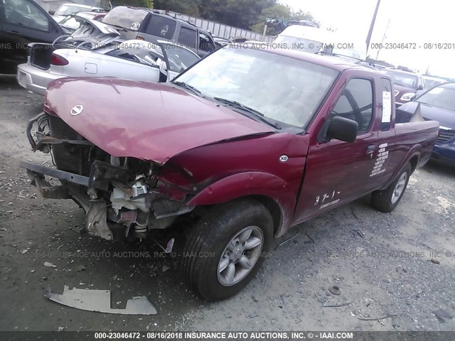 1N6DD26S22C344695 - 2002 NISSAN FRONTIER KING CAB XE MAROON photo 2