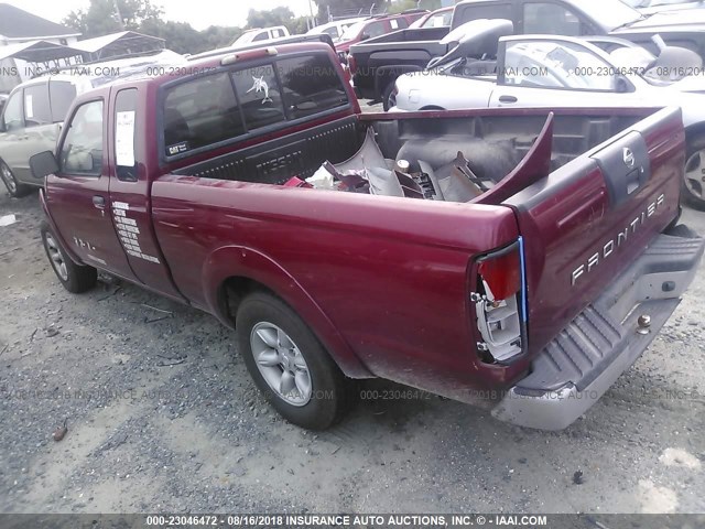 1N6DD26S22C344695 - 2002 NISSAN FRONTIER KING CAB XE MAROON photo 3
