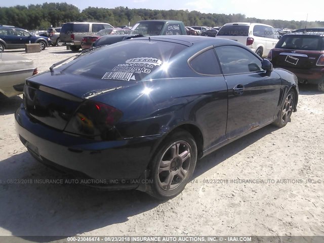 KMHHN65F23U009151 - 2003 HYUNDAI TIBURON GT BLUE photo 4