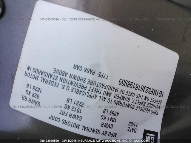 1G1NE52J616198939 - 2001 CHEVROLET MALIBU LS 灰色 照片 9