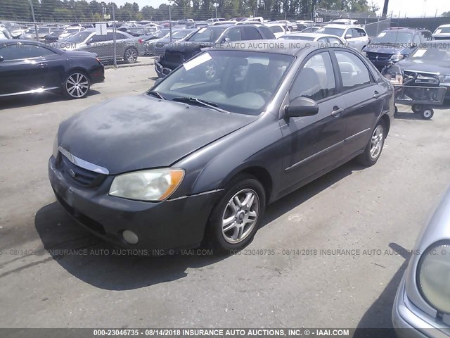 KNAFE121245036849 - 2004 KIA NEW SPECTRA LX/EX GRAY photo 2