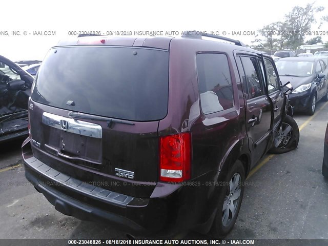 5FNYF4H9XCB065536 - 2012 HONDA PILOT TOURING BURGUNDY photo 4