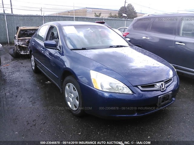 1HGCM56425A022982 - 2005 HONDA ACCORD LX BLUE photo 1