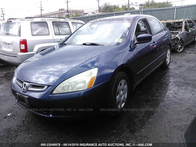 1HGCM56425A022982 - 2005 HONDA ACCORD LX BLUE photo 2