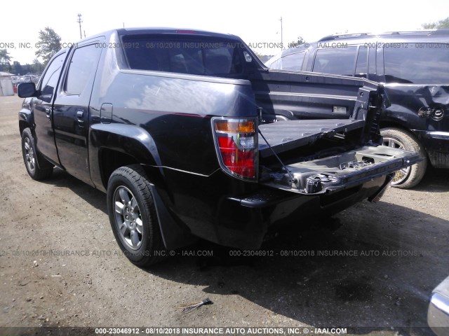 2HJYK16378H536399 - 2008 HONDA RIDGELINE RTX BLACK photo 3