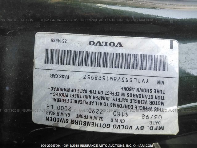 YV1LS5578W1528957 - 1998 VOLVO S70 GREEN photo 9