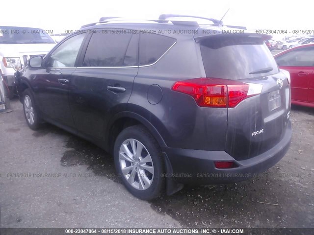 2T3DFREV3DW027784 - 2013 TOYOTA RAV4 LIMITED GRAY photo 3