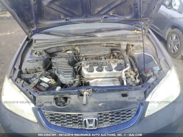 1HGEM221X4L070610 - 2004 HONDA CIVIC DX VP BLUE photo 10