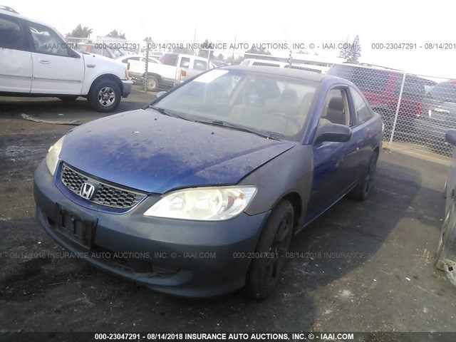 1HGEM221X4L070610 - 2004 HONDA CIVIC DX VP BLUE photo 2
