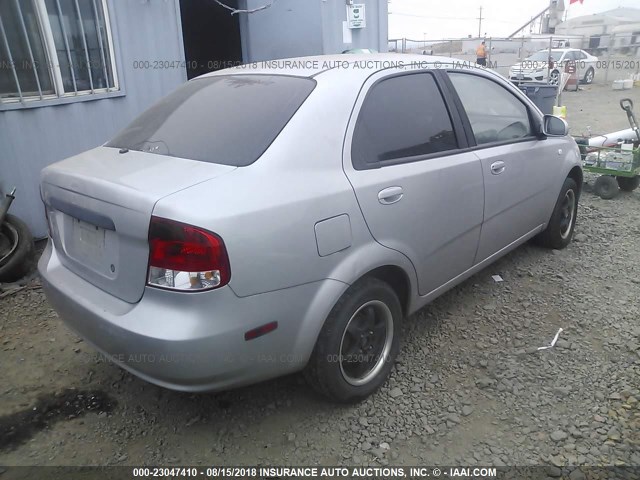 KL1TD56636B677526 - 2006 CHEVROLET AVEO LS SILVER photo 4