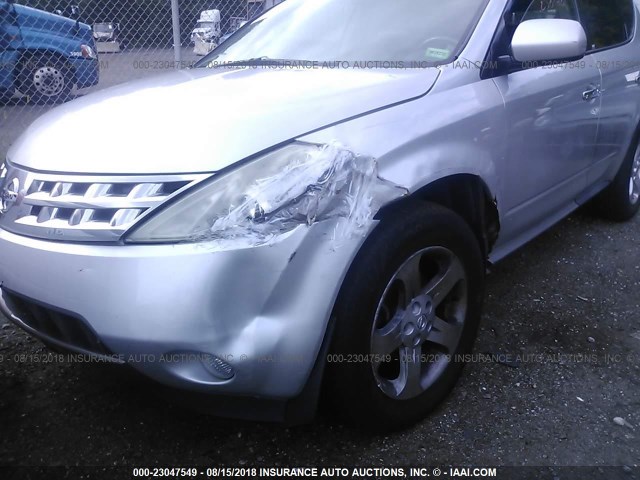 JN8AZ08W53W207962 - 2003 NISSAN MURANO SL/SE SILVER photo 6