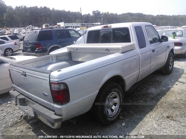 1FTYR14VX1PB19168 - 2001 FORD RANGER SUPER CAB SILVER photo 4