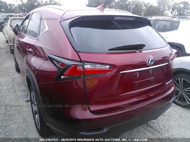 JTJBJRBZ6H2070167 - 2017 LEXUS NX 300H RED photo 3