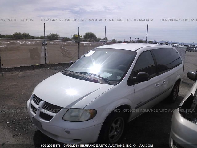 2B4GP44351R341484 - 2001 DODGE GRAND CARAVAN SPORT WHITE photo 2