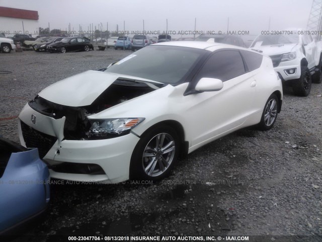 JHMZF1D61DS000771 - 2013 HONDA CR-Z EX WHITE photo 2