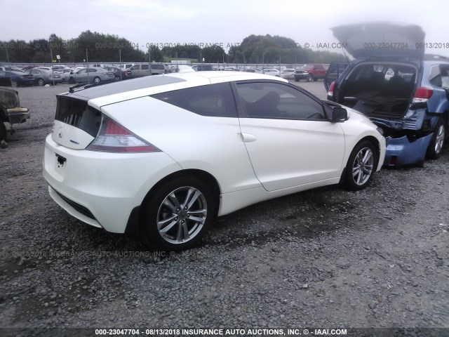 JHMZF1D61DS000771 - 2013 HONDA CR-Z EX WHITE photo 4