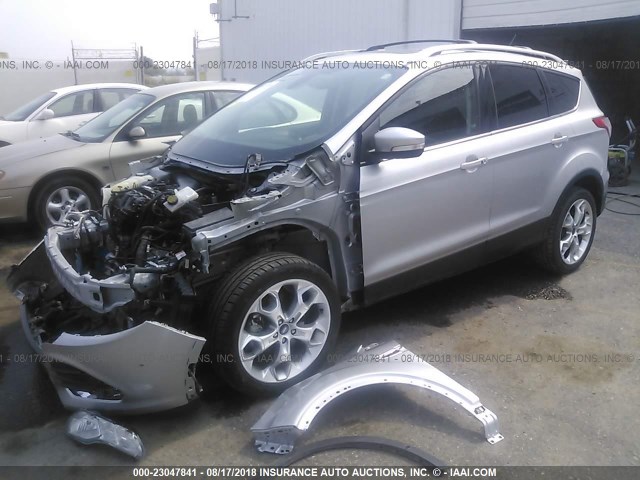 1FMCU9J94DUB84341 - 2013 FORD ESCAPE TITANIUM SILVER photo 2