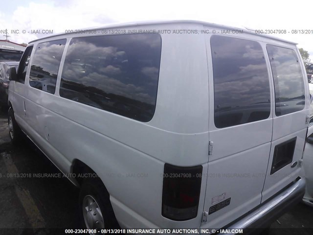 1FBNE31L93HA60936 - 2003 FORD ECONOLINE E350 SUPER DUTY WAGON WHITE photo 3